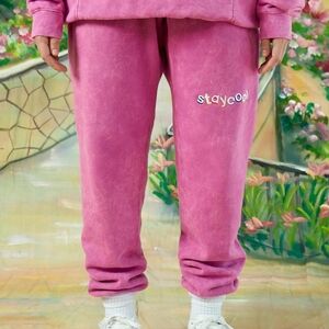 Stay Cool' Embroidery Sweatpants L